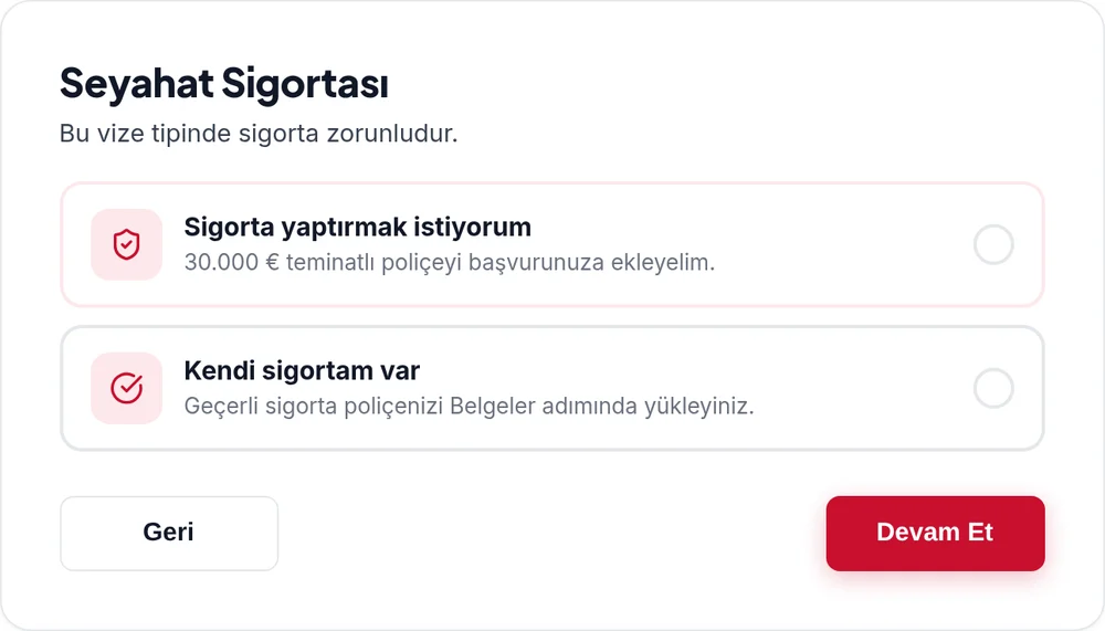 Step 2: Choose your insurance