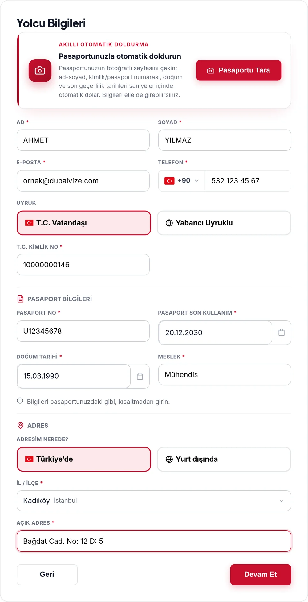 Step 3: Enter passenger details